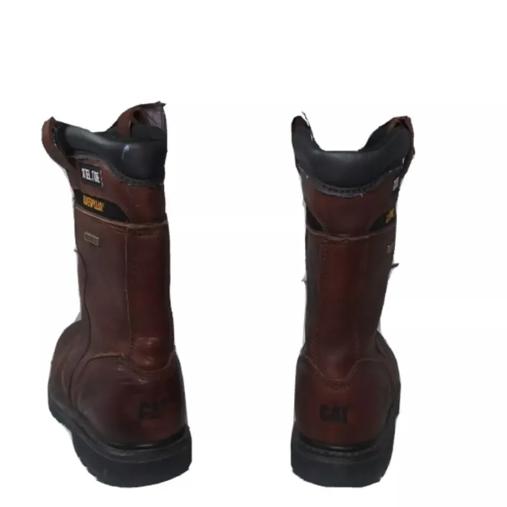 Caterpillar Footwear Elkhart Steel Toe Work Boots Men's Size 9 Oak Brown